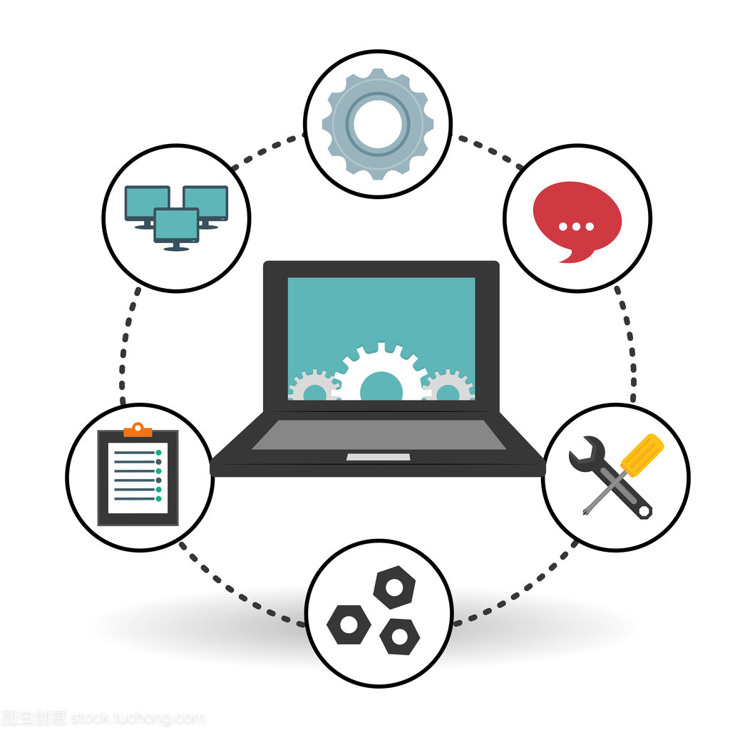 技術服務與電話中心圖標設計 矢量圖的藝術與功能